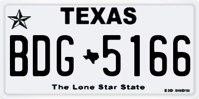 TX license plate BDG5166