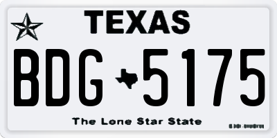 TX license plate BDG5175