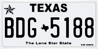 TX license plate BDG5188