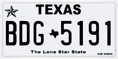 TX license plate BDG5191
