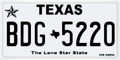 TX license plate BDG5220