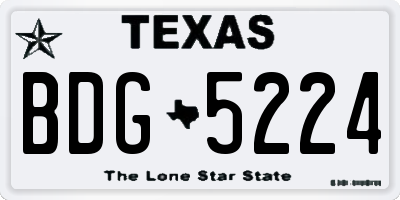 TX license plate BDG5224