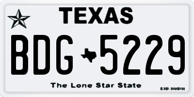 TX license plate BDG5229