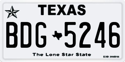 TX license plate BDG5246