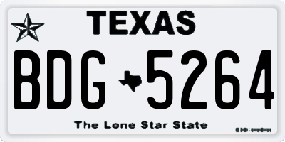 TX license plate BDG5264