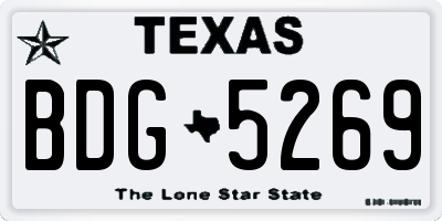 TX license plate BDG5269