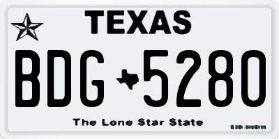 TX license plate BDG5280