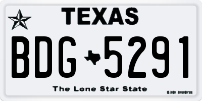 TX license plate BDG5291