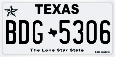 TX license plate BDG5306