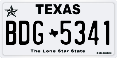TX license plate BDG5341