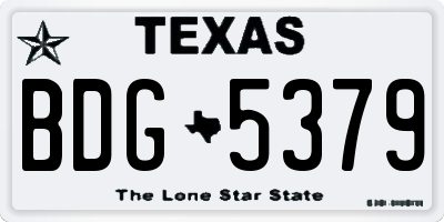 TX license plate BDG5379