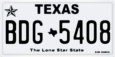 TX license plate BDG5408