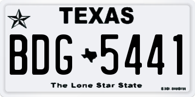 TX license plate BDG5441