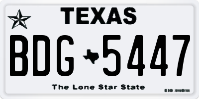 TX license plate BDG5447