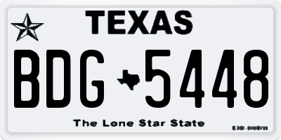 TX license plate BDG5448