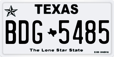 TX license plate BDG5485