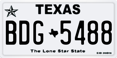 TX license plate BDG5488