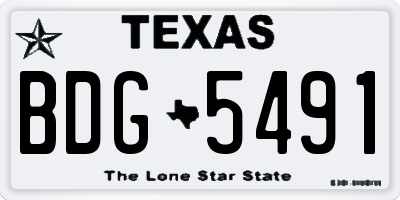 TX license plate BDG5491