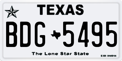 TX license plate BDG5495