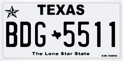 TX license plate BDG5511