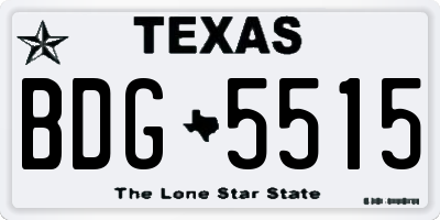 TX license plate BDG5515