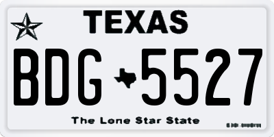 TX license plate BDG5527