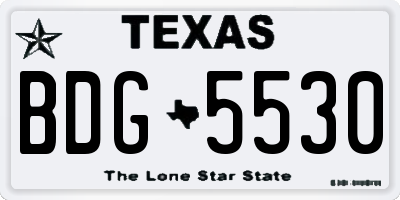 TX license plate BDG5530
