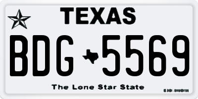 TX license plate BDG5569