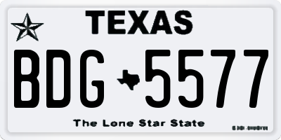 TX license plate BDG5577