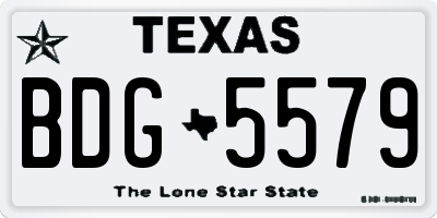 TX license plate BDG5579