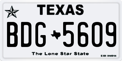 TX license plate BDG5609