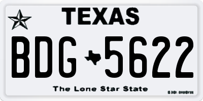 TX license plate BDG5622
