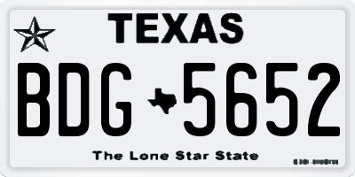 TX license plate BDG5652