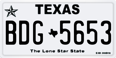 TX license plate BDG5653
