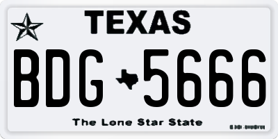TX license plate BDG5666