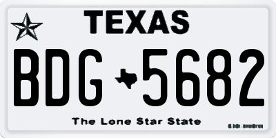 TX license plate BDG5682