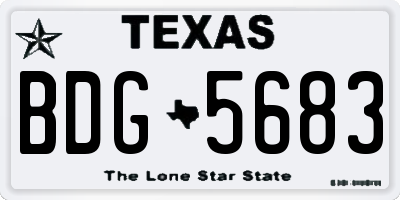 TX license plate BDG5683