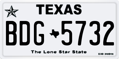 TX license plate BDG5732