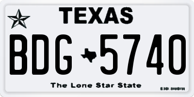 TX license plate BDG5740