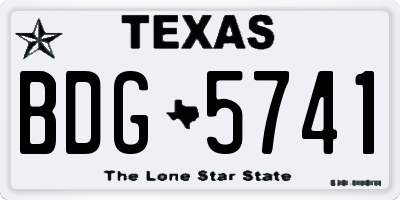TX license plate BDG5741