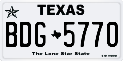 TX license plate BDG5770