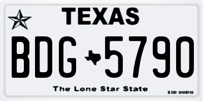 TX license plate BDG5790