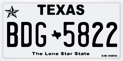 TX license plate BDG5822