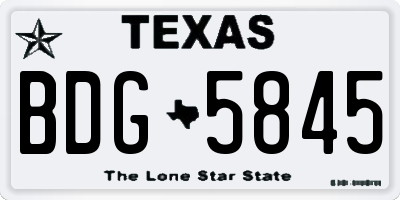 TX license plate BDG5845