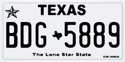 TX license plate BDG5889