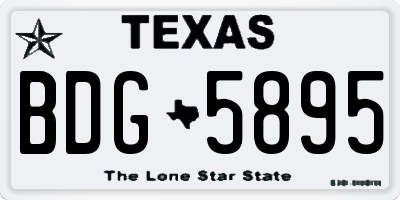 TX license plate BDG5895