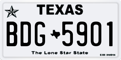 TX license plate BDG5901