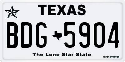 TX license plate BDG5904