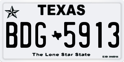 TX license plate BDG5913