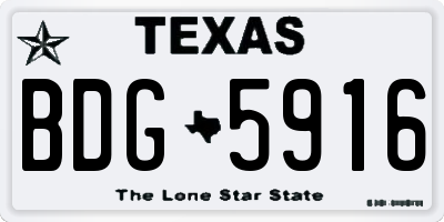 TX license plate BDG5916